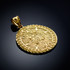 Gold Aztec Mayan Sun Calendar Pendant Necklace