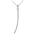 White Gold Japanese Katana Long Sword Pendant Necklace