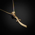 Gold Scimitar Islamic Knife Charm Necklace