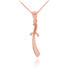 Rose Gold Scimitar Islamic Knife Charm Necklace