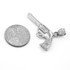 White Gold Long Barrel Revolver Pistol Gun Pendant Necklace