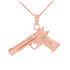 Rose Gold Pistol Gun Necklace
