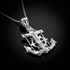 White Gold Mariner Crucifix Cross Pendant Necklace