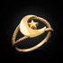 Gold Crescent Moon Islamic Ring