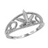 White Gold Marijuana Cannabis Filigree Womens Ring