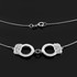 14k White Gold Handcuffs Necklace with Diamond Accents