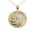 Gold Armenian Eternity Shield Diamond Pendant Necklace