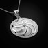 White Gold Armenian Eternity Shield Diamond Pendant Necklace