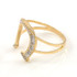 Dainty Gold Horseshoe Diamond Pave Ladies Ring