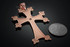 Mens Rose Gold Armenian Apostolic Cross Diamond Solitaire Pendant
