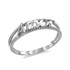 White Gold AMOR Ladies Milgrain Ring