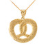 Gold Salted Pretzel Pendant Necklace