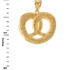 Gold Salted Pretzel Pendant Necklace