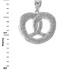 White gold pretzel pendant
