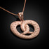 Rose gold pretzel necklace