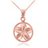 Rose Gold Hawaiian Plumeria Flower Charm Necklace