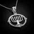 White Gold Menorah Pendant