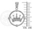 White Gold Quinceanera Crown Diamond Pendant Necklace