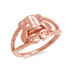Rose Gold Teddy Bear Ladies Ring