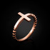 Rose Gold Ladies Cross Ring