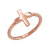 Polished Rose Gold Greek Cross Ladies Ring