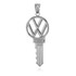 White Gold VW Volkswagen Key Pendant Necklace