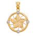Gold Hawaiian Plumeria Diamond Pendant Necklace