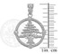 White Gold Cedar Tree of Lebanon Diamond Pendant Necklace