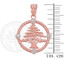 Rose Gold Cedar Tree of Lebanon Diamond Pendant Necklace