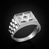 white gold rolex style jewish ring