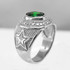White Gold US Army Mens CZ Birthstone Ring
