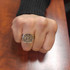 Dark Gold Firefighter Fire Rescue Maltese Cross Men's Ring
