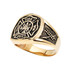 Dark Gold Firefighter Fire Rescue Maltese Cross Men's Ring