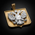Two-Tone Yellow Gold Russian Federation Coat of Arms Badge Pendant