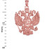 Rose Gold Russian Imperial Coat of Arms Double-Headed Eagle Slavic Pendant Necklace
