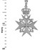 White Gold Imperial Maltese Cross Pendant Necklace