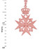 Rose Gold Imperial Maltese Cross Pendant Necklace