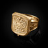 Polished Gold Russian Imperial Crest Double-headed Eagle Mens Orthodox Ring