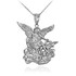 Saint Michael White Gold Pendant Necklace