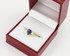 Gold Rope Band Blue Sapphire White Topaz Stackable Promise Ring