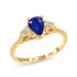 Gold Rope Band Blue Sapphire White Topaz Stackable Promise Ring