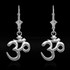White Gold Om Earrings