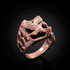Rose Gold American Eagle Black Onyx Mens Open Nugget Ring