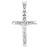 White Gold Crucifix Tube Cross Pendant Necklace