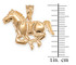 Gold Running Mustang Stallion Horse Equestrian Pendant Necklace