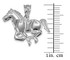 White Gold Running Mustang Stallion Horse Equestrian Pendant Necklace