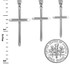 Polished White Gold Plain Tube Cross Charm Necklace (S/M/L)