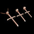 Polished Rose Gold Plain Tube Cross Charm Necklace (S/M/L)