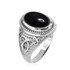 White Gold Celtic Knot Black Onyx Statement Ring