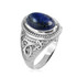 White Gold Celtic Knot Lapis Lazuli Gemstone Statement Ring